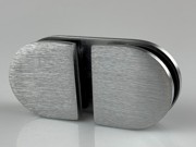 Fixed Bracket - Round 180 Degree Glass to Glass - Satin Chrome